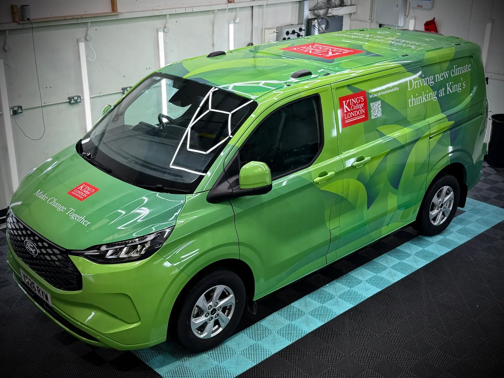 A finished Transit Custom in the P1 Wraps workshop