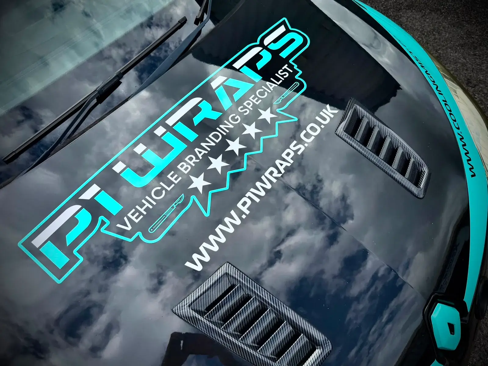 P1 Wraps decal on the bonnet