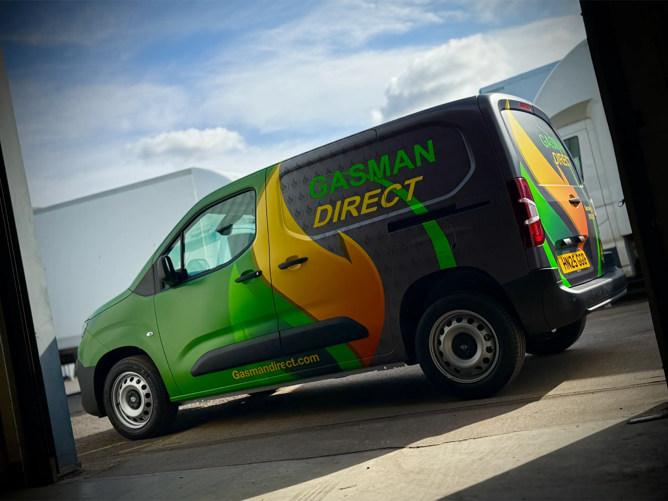 Gasman Direct heating engineer van wrap, West Sussex