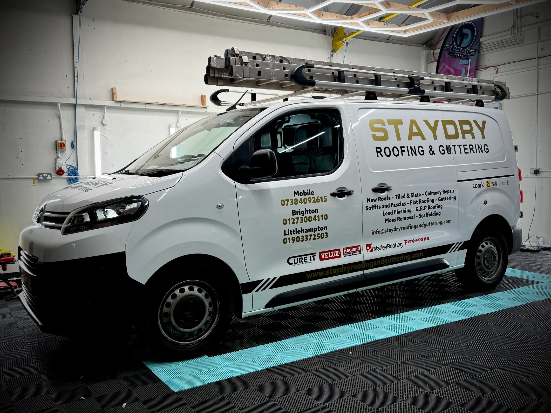 StayDry Roofing & Building contractor van graphics